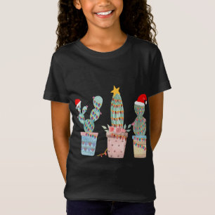 Cactus Christmas Tree Lights Cactus Lovers Hand dr T-Shirt