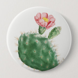 Cactus Cochenillifer, Antique Illustration, 1799  10 Cm Round Badge