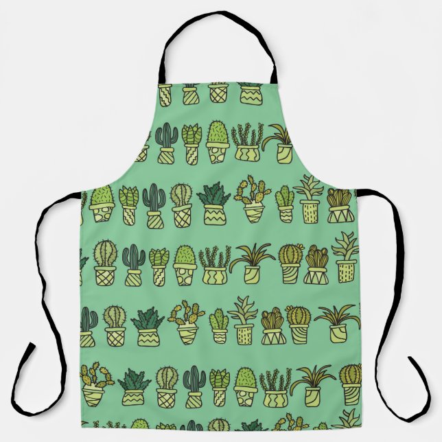Cactus Collection: Hand-Drawn Doodle Set. Apron (Front)