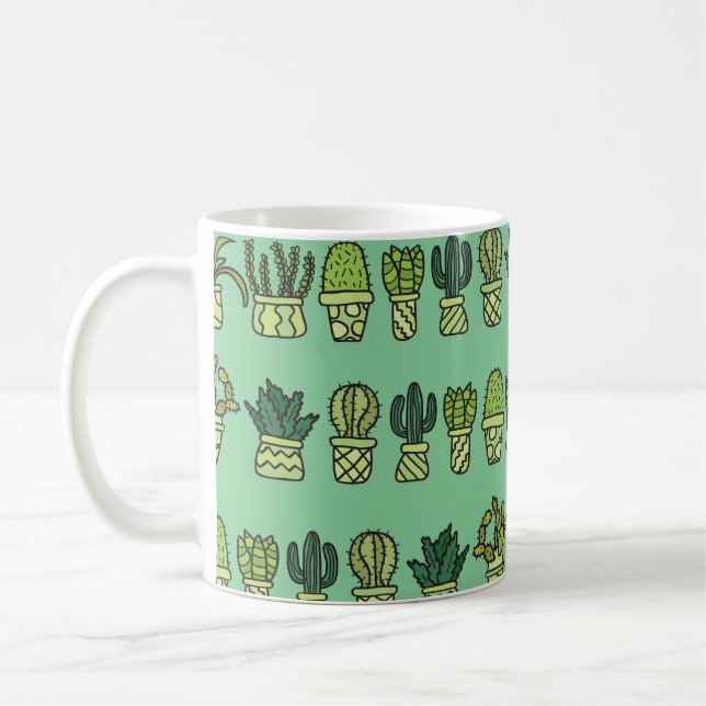 Cactus Collection: Hand-Drawn Doodle Set. Coffee Mug (Left)