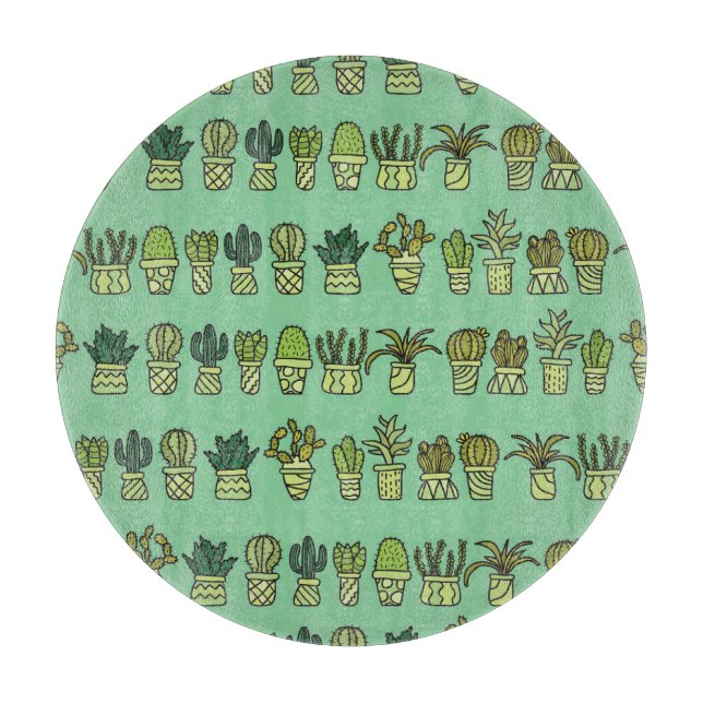 Cactus Collection: Hand-Drawn Doodle Set. Cutting Board (Front)