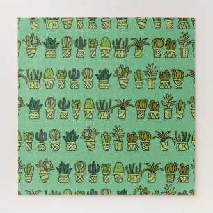 Cactus Collection: Hand-Drawn Doodle Set. Jigsaw Puzzle