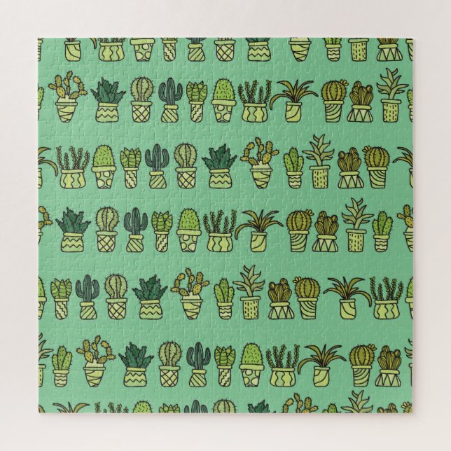 Cactus Collection: Hand-Drawn Doodle Set. Jigsaw Puzzle (Vertical)
