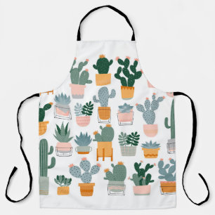 Cactus Collection in Pots Design Apron