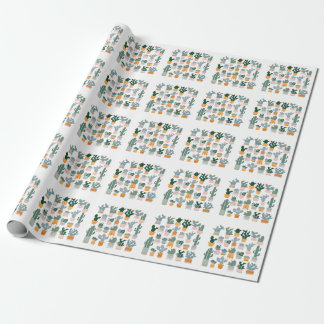 Cactus Collection in Pots Design Wrapping Paper
