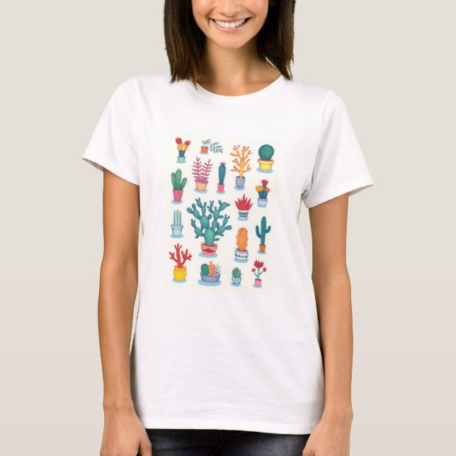 Cactus coloridos T-Shirt (Front)