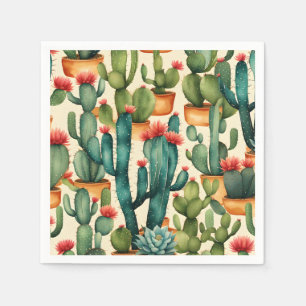 Cactus Colourful Watercolor art  Napkin