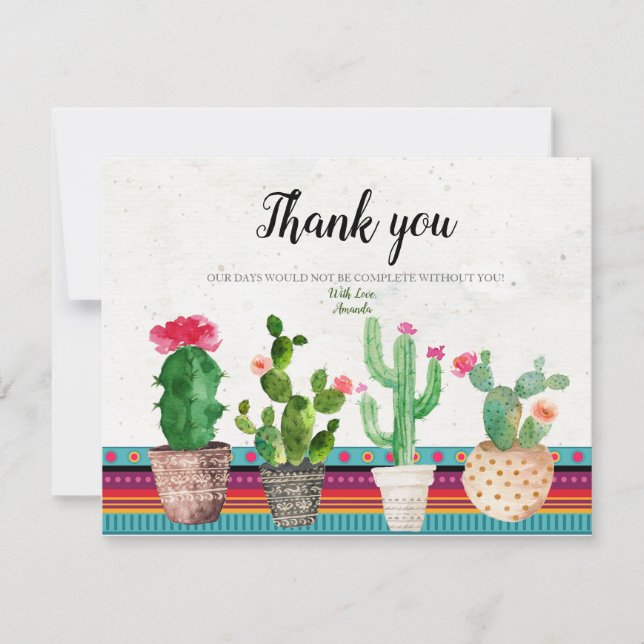 Cactus Couples Shower Thank you card (Front)