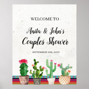 Cactus Couples Shower Welcome Sign