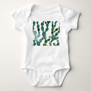 Cactus Craze: Tropical Watercolor Trend Baby Bodysuit