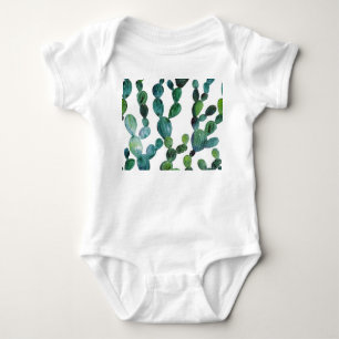 Cactus Craze: Tropical Watercolor Trend Baby Bodysuit