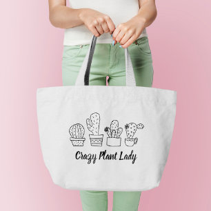 Cactus - Crazy Plant Lady Large Tote Bag