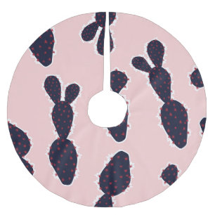 Cactus Cuteness: Sweet Pastel Patterns Brushed Polyester Tree Skirt