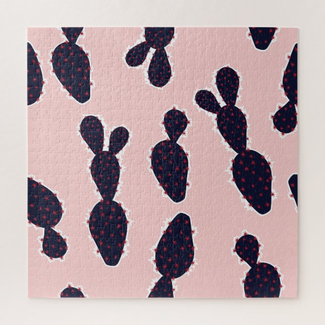 Cactus Cuteness: Sweet Pastel Patterns Jigsaw Puzzle (Vertical)