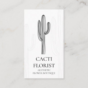 Cactus Desert Flower Abstract Vertical Cacti Business Card