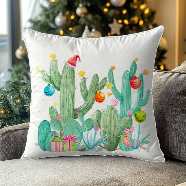 Cactus Desert Holiday Christmas Southwest Decor Cushion (Creator Uploaded)