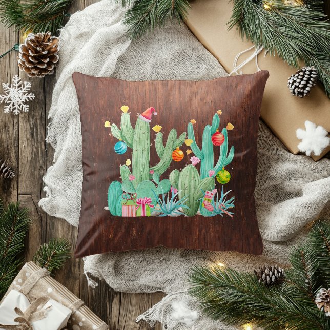 Cactus Desert Holiday Christmas Southwest Western Cushion (Creator Uploaded)