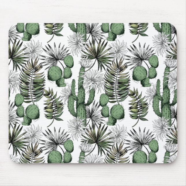 Cactus Desert Pattern Mouse Pad (Front)