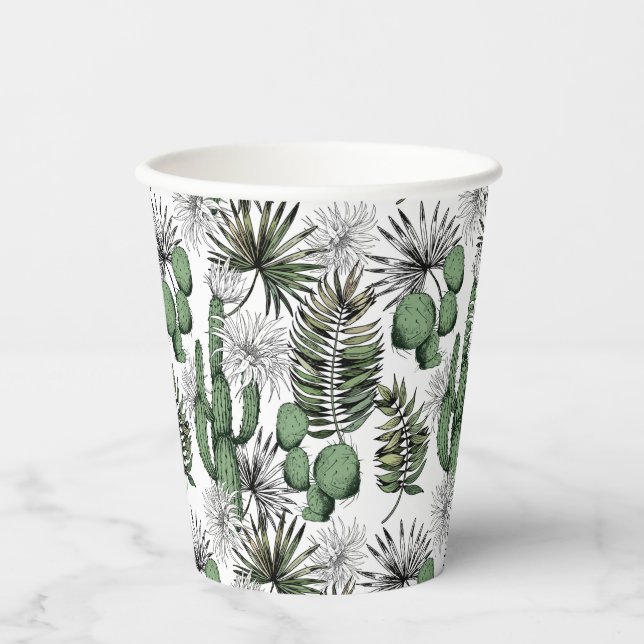 Cactus Desert Pattern Paper Cups (Front)