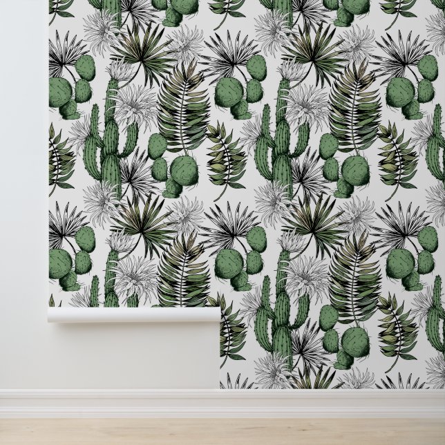 Cactus Desert Pattern Wallpaper (Application)