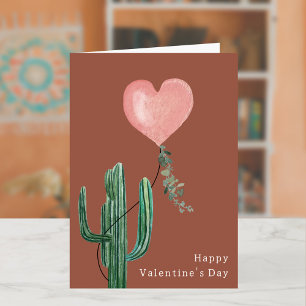 Cactus Desert Pun Terracotta Valentine's Day Card