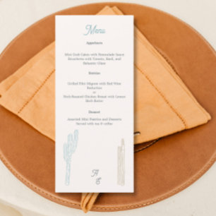 cactus desert theme wedding menu