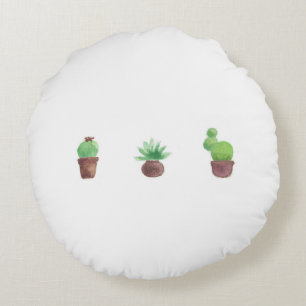 Cactus Design Round Throw Pillow