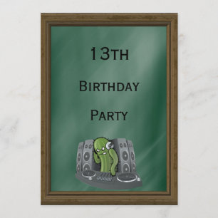 Cactus DJ 13th Birthday Invitation