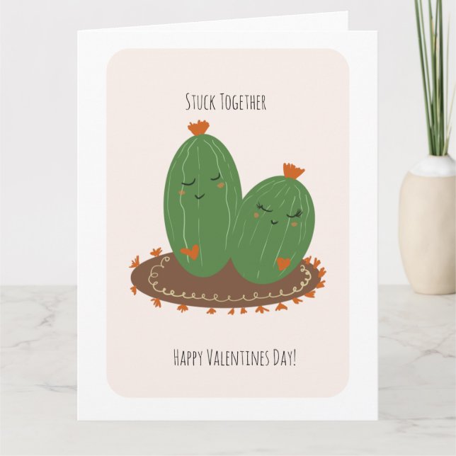 Cactus Doodle Valentines Day  Card (Front)