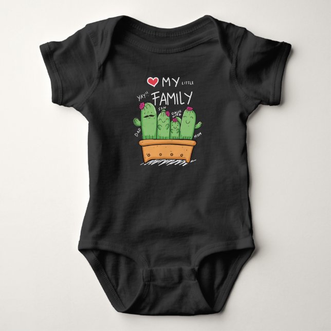 cactus family baby bodysuit (Front)