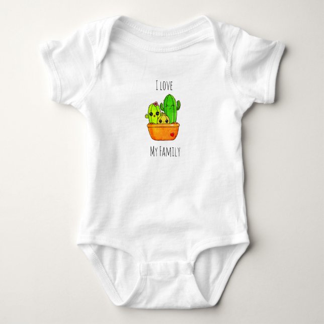 Cactus Family Baby Bodysuit (Front)