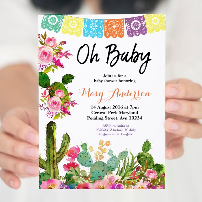 Cactus Fiesta Baby Shower Invitation (Creator Uploaded)