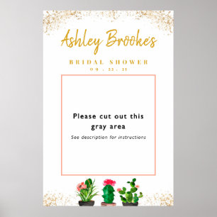 Cactus Fiesta Bridal Shower Photo Booth Frame Poster