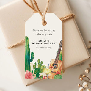 Cactus Fiesta Floral Bridal Shower Gift Tags