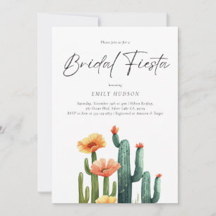 Cactus Fiesta Floral Bridal Shower Invitation