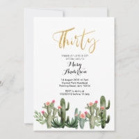 Cactus Fiesta Floral Thirty 30th Birthday