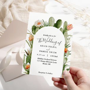 Cactus Floral Desert Wedding Invitation