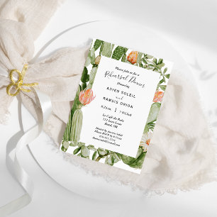 Cactus Floral Desert Wedding Rehearsal Dinner Invitation