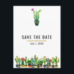 Cactus Floral Rustic Southwestern Save the Date Announcement Postcard<br><div class="desc">Cactus Floral Rustic Southwestern Save the Date Postcard. Customise with any text.</div>