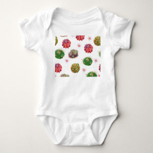 Cactus Floral: Watercolor Background Baby Bodysuit