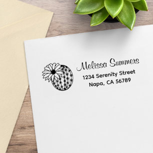 Cactus Flower Address Rubber Stamp