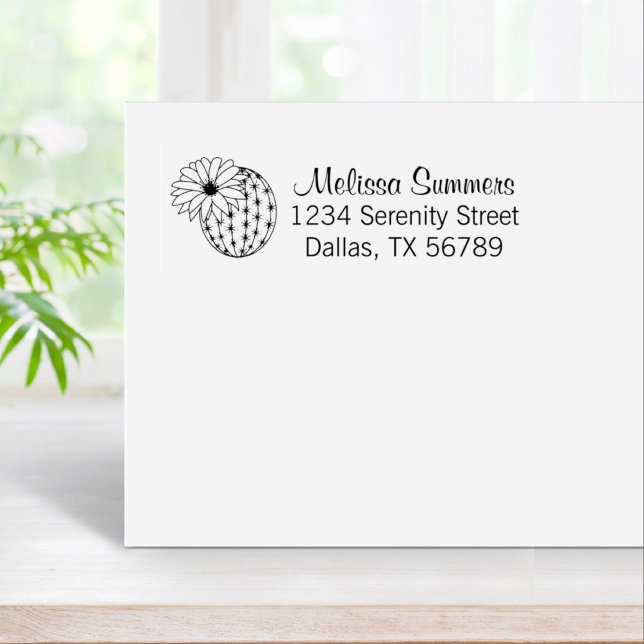 Cactus Flower Address Rubber Stamp (Creator Uploaded)
