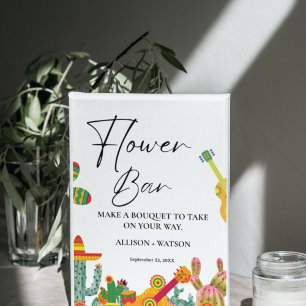 Cactus Flower bar sign bridal shower flower Sign