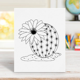 Cactus Flower Colouring Page Poster