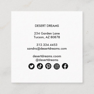 Cactus Flower Desert Garden Photo Travel Tourism  Square Business Card