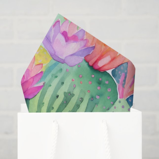 Cactus Flower LOCATION Watercolor Art Desert Tissue Paper (Gift Bag)