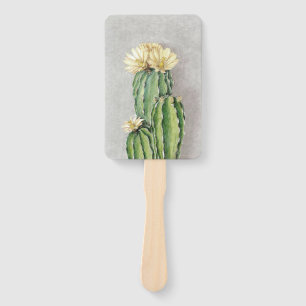 Cactus Flower Painting Hand Fan