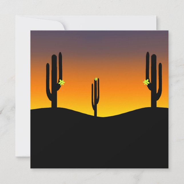 Cactus Flower Sunset Invitation (Front)