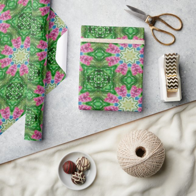 Cactus Flower Watercolor Abstract pattern No1  Wrapping Paper (Crafts)