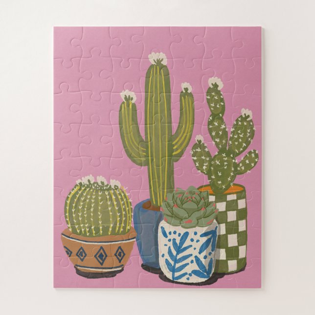 Cactus Flowers Pink Jigsaw Puzzle (Vertical)
